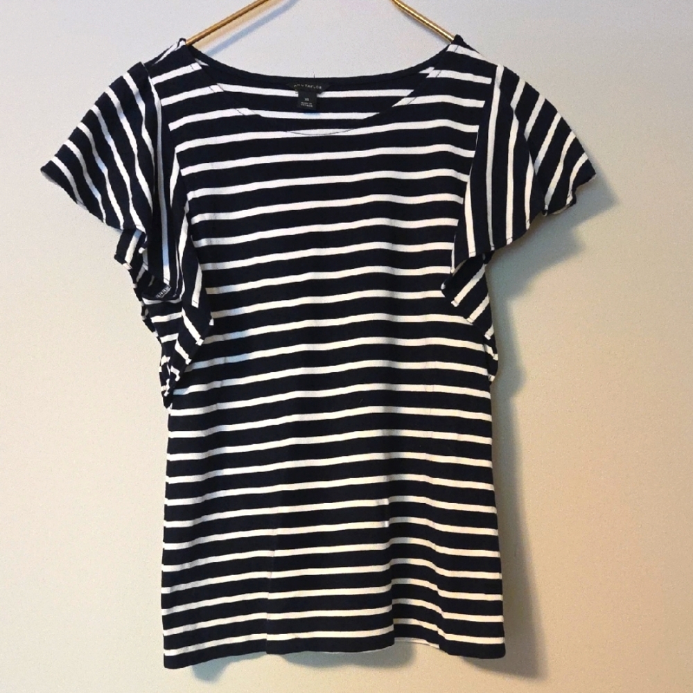 Striped Navy and White Women's Top